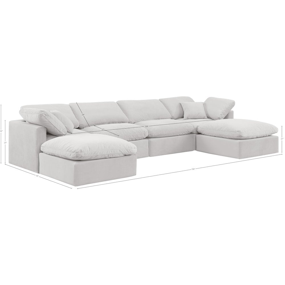 Indulge Cream Velvet Modular Sectional