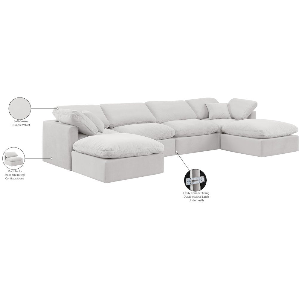 Indulge Cream Velvet Modular Sectional