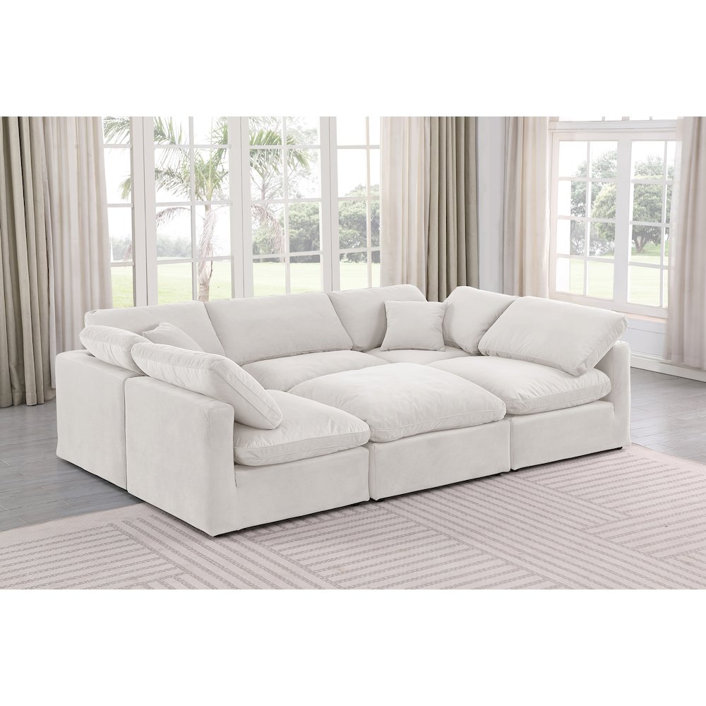 Indulge Cream Velvet Modular Sectional