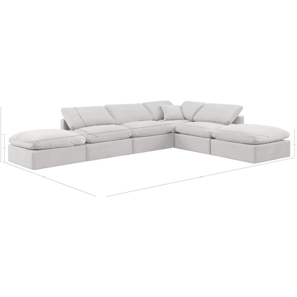 Indulge Cream Velvet Modular Sectional