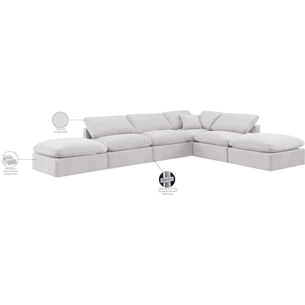 Indulge Cream Velvet Modular Sectional