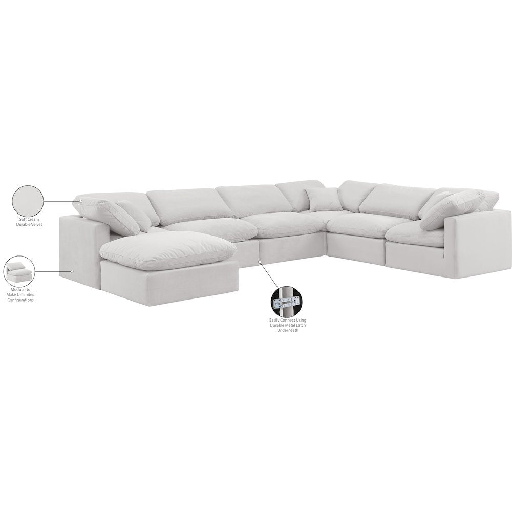 Indulge Cream Velvet Modular Sectional