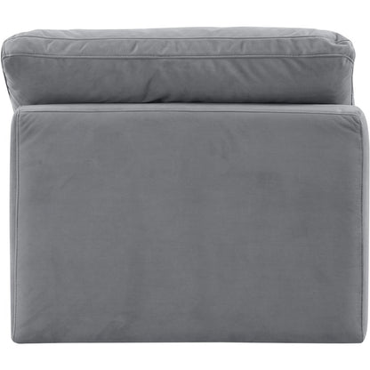 Indulge Grey Velvet Armless Chair