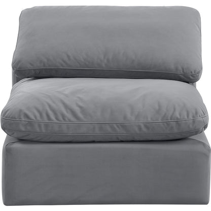 Indulge Grey Velvet Armless Chair