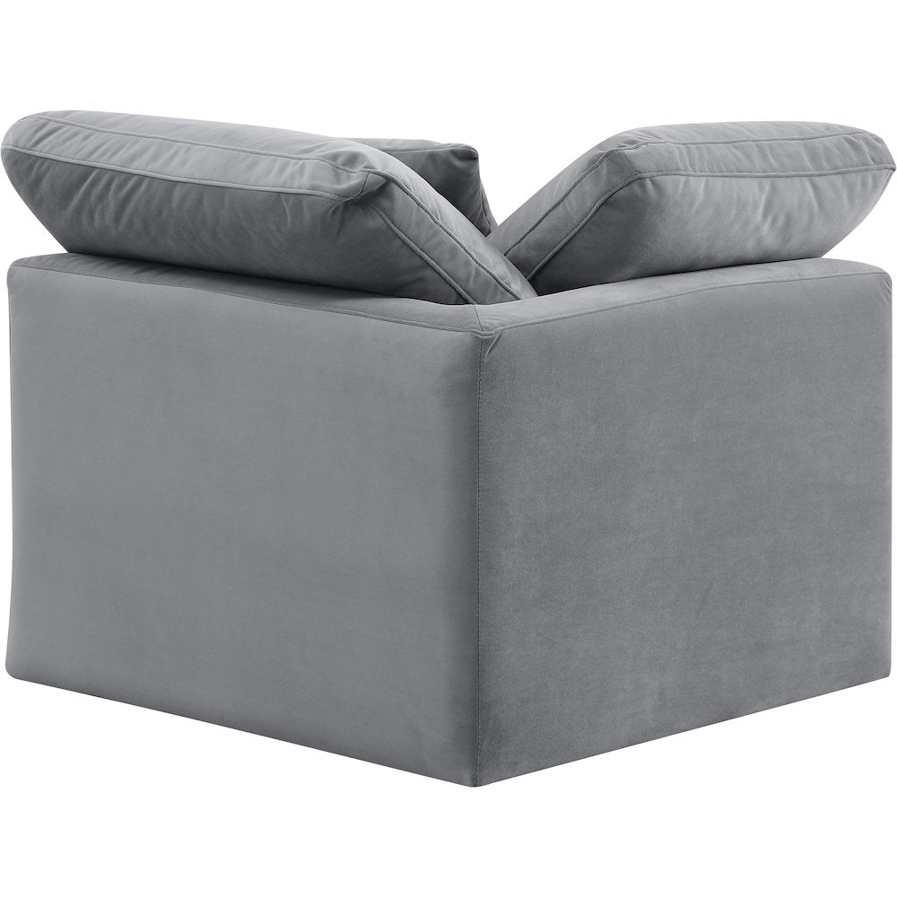 Indulge Grey Velvet Corner Chair