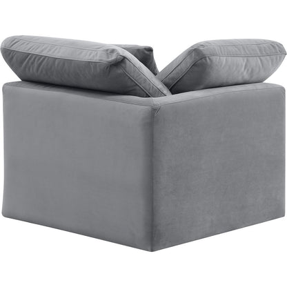 Indulge Grey Velvet Corner Chair