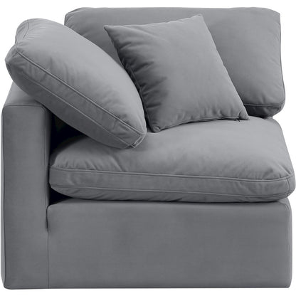 Indulge Grey Velvet Corner Chair