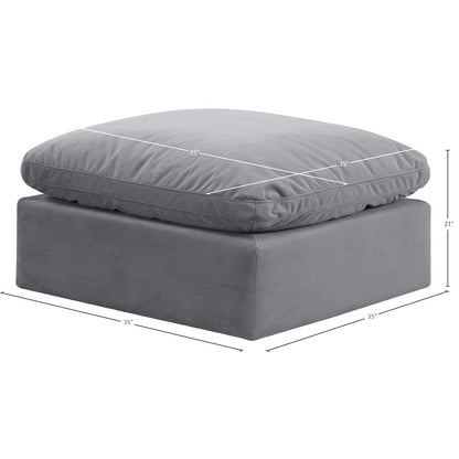 Indulge Grey Velvet Ottoman