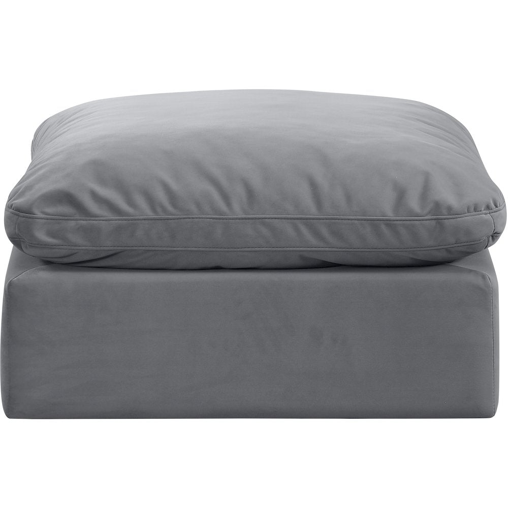 Indulge Grey Velvet Ottoman