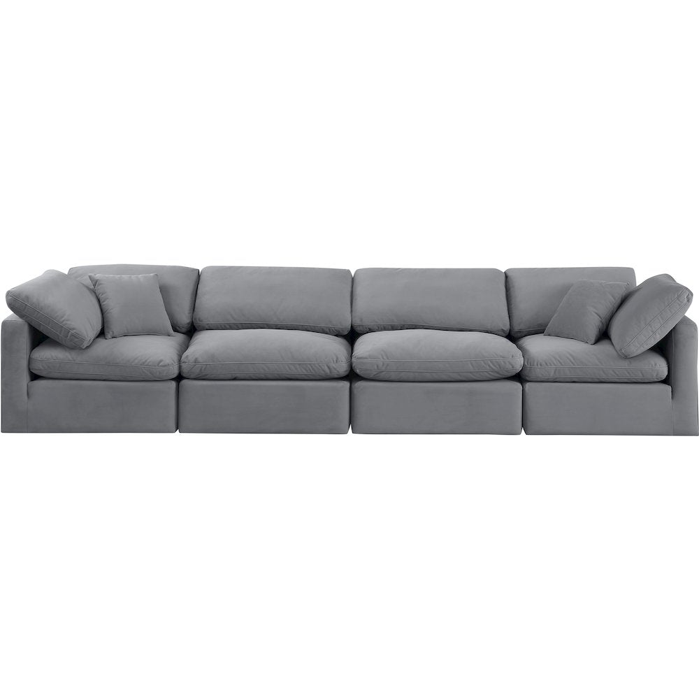 Indulge Grey Velvet Modular Sofa