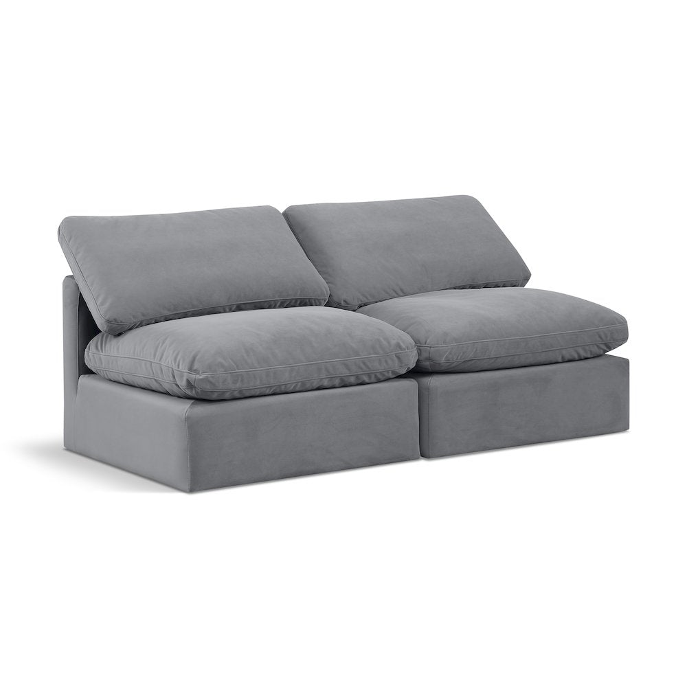 Indulge Grey Velvet Modular Sofa