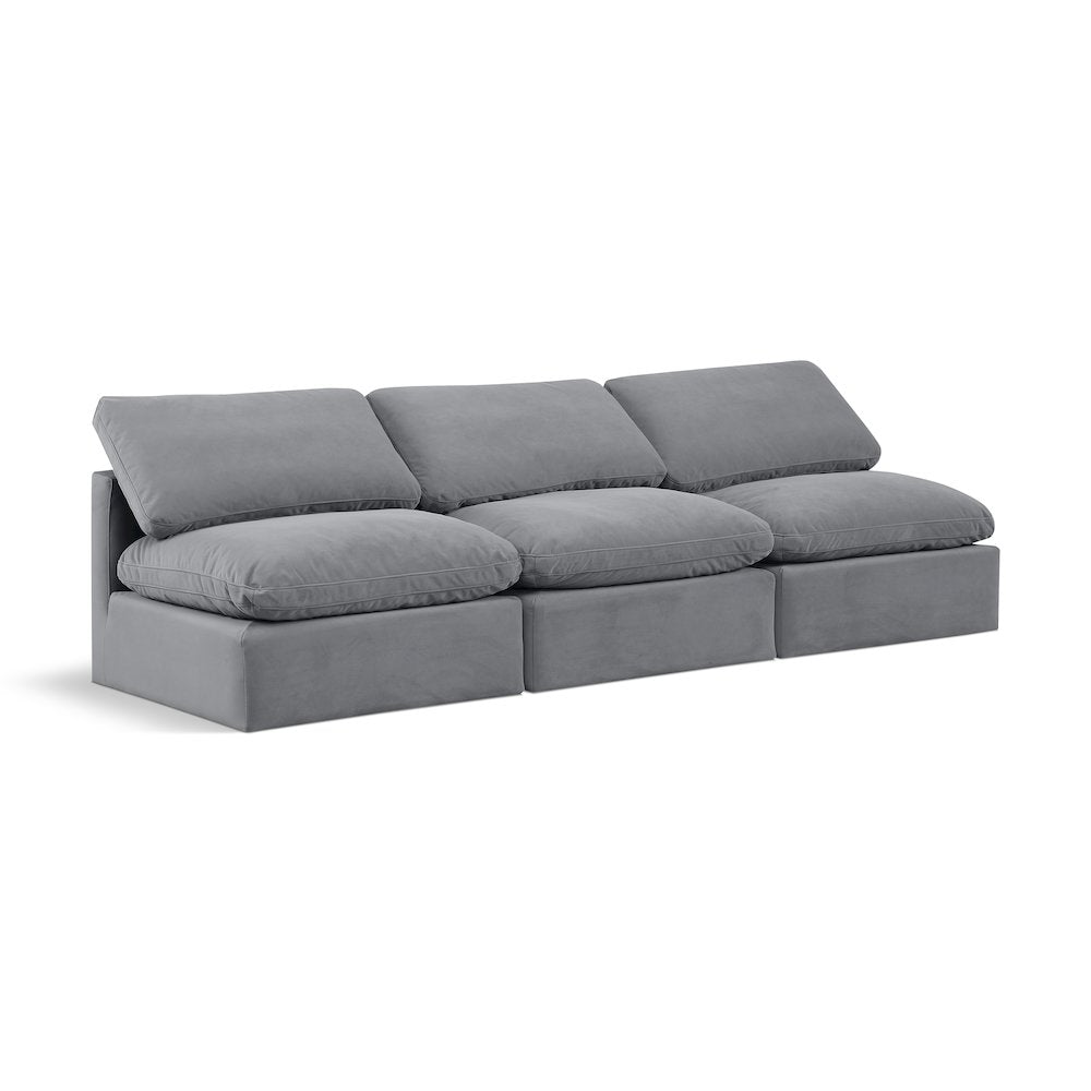 Indulge Grey Velvet Modular Sofa