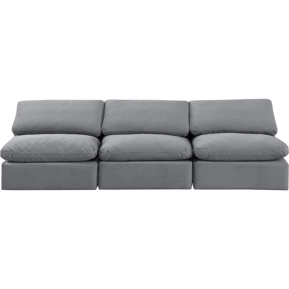 Indulge Grey Velvet Modular Sofa