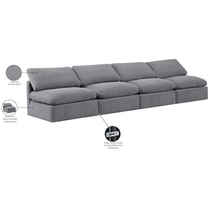 Indulge Grey Velvet Modular Sofa
