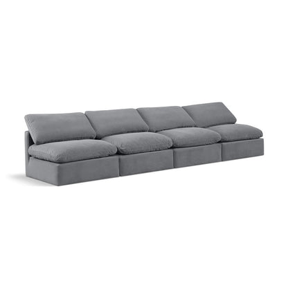 Indulge Grey Velvet Modular Sofa