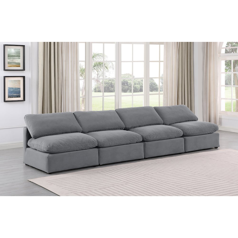 Indulge Grey Velvet Modular Sofa