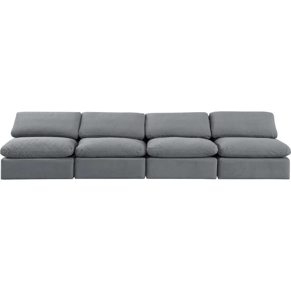 Indulge Grey Velvet Modular Sofa