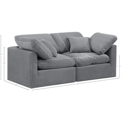 Indulge Grey Velvet Modular Sofa