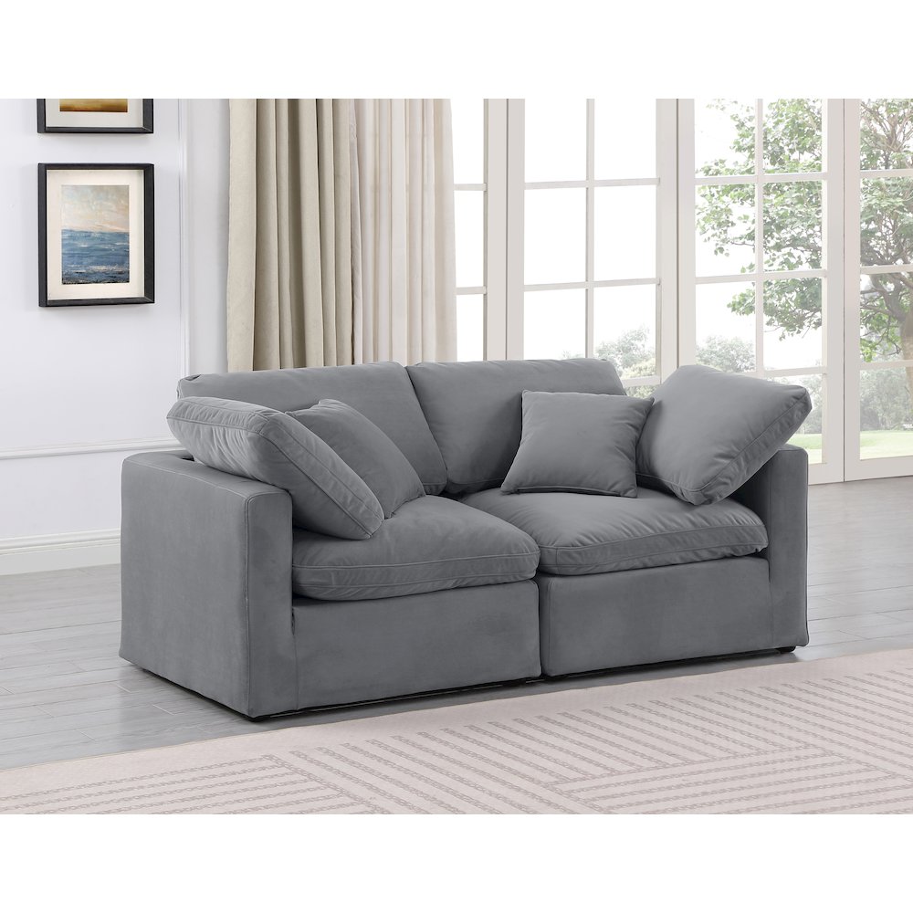 Indulge Grey Velvet Modular Sofa
