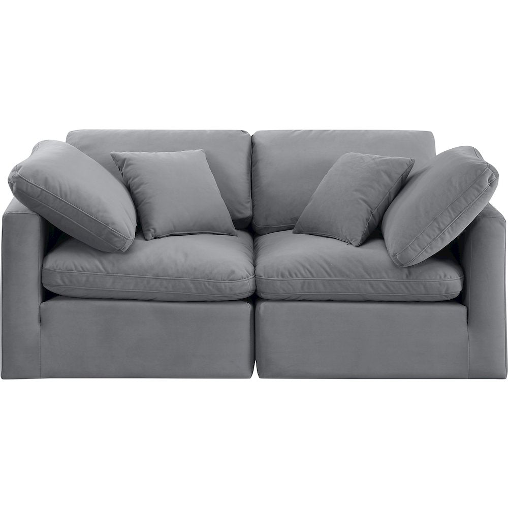 Indulge Grey Velvet Modular Sofa