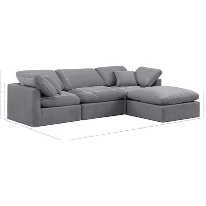 Indulge Grey Velvet Modular Sectional