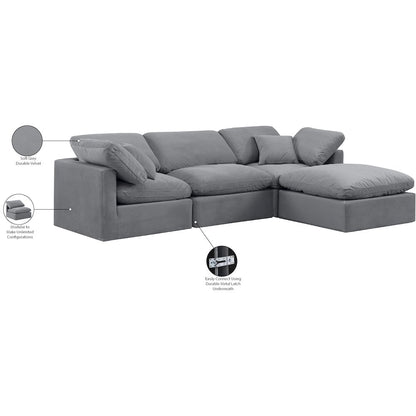 Indulge Grey Velvet Modular Sectional
