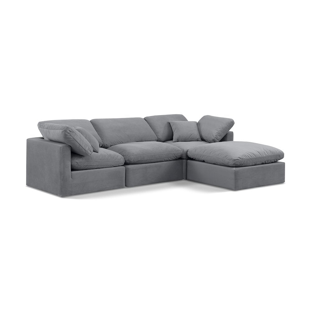 Indulge Grey Velvet Modular Sectional