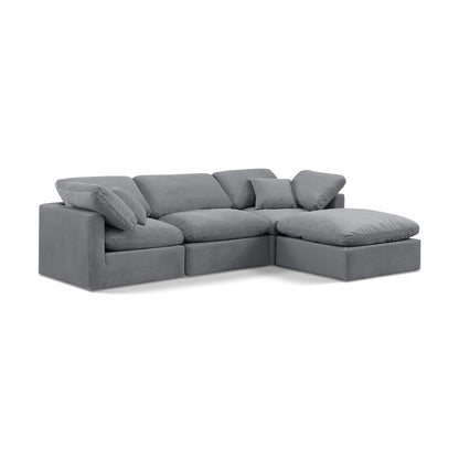 Indulge Grey Velvet Modular Sectional