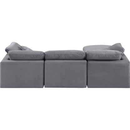 Indulge Grey Velvet Modular Sectional