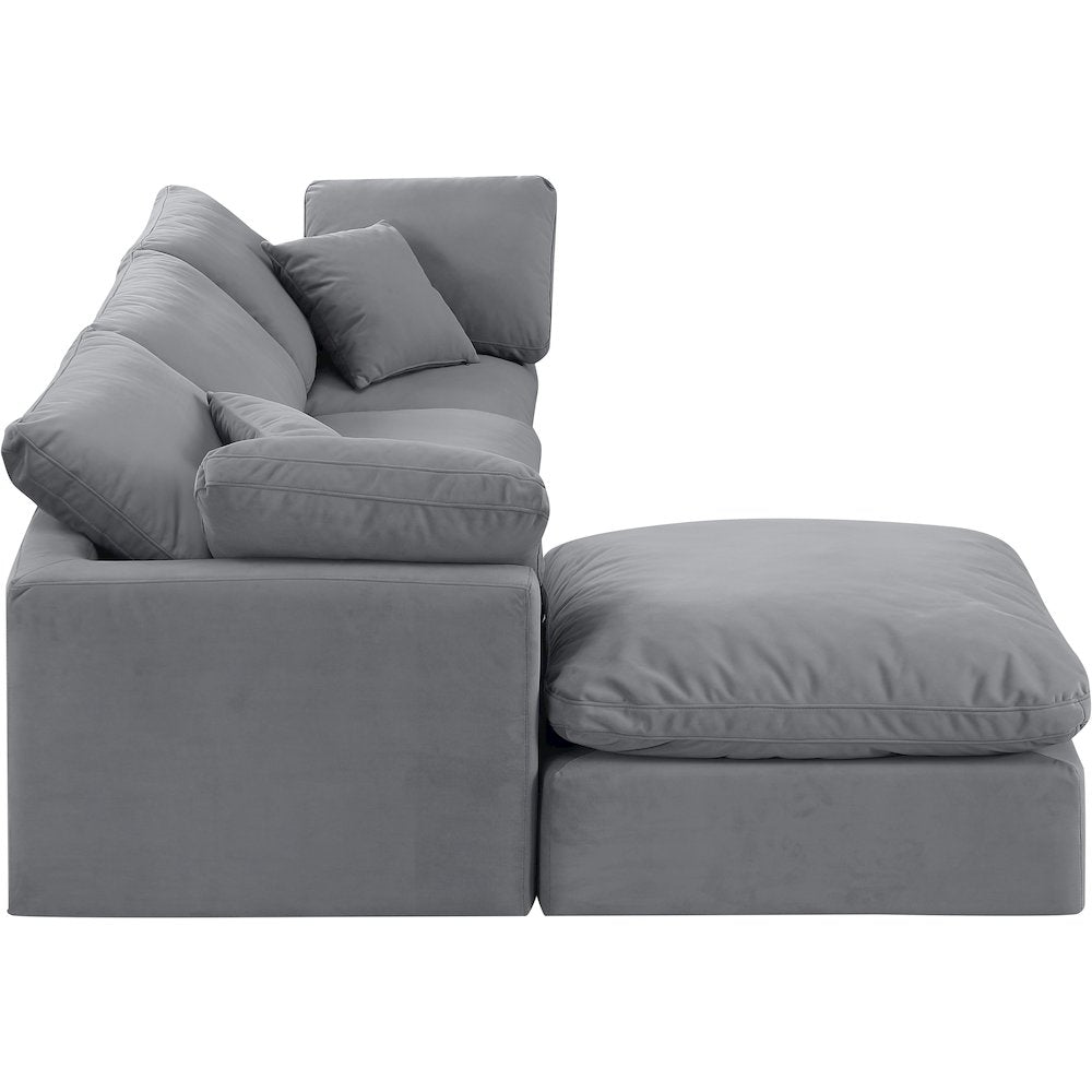 Indulge Grey Velvet Modular Sectional
