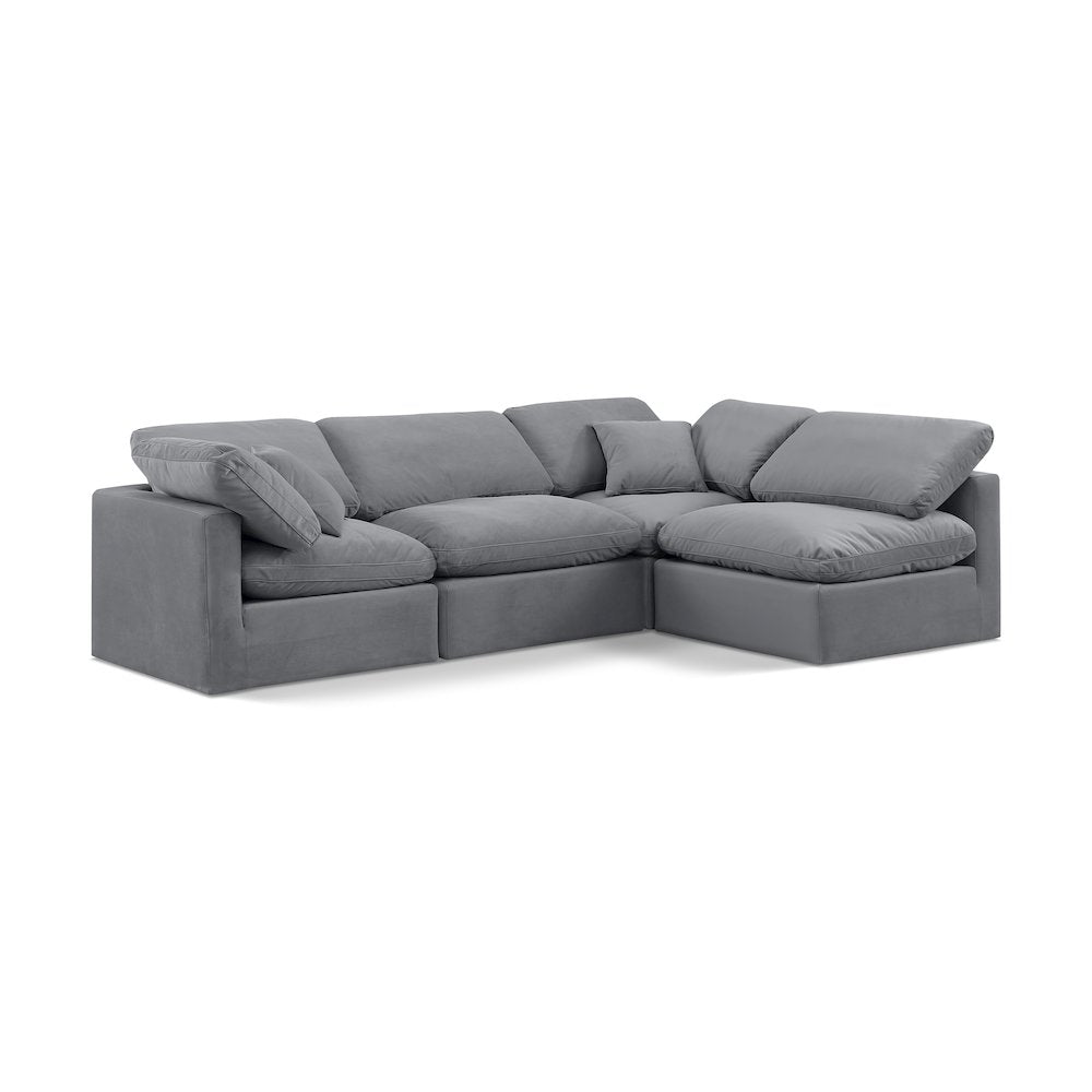 Indulge Grey Velvet Modular Sectional
