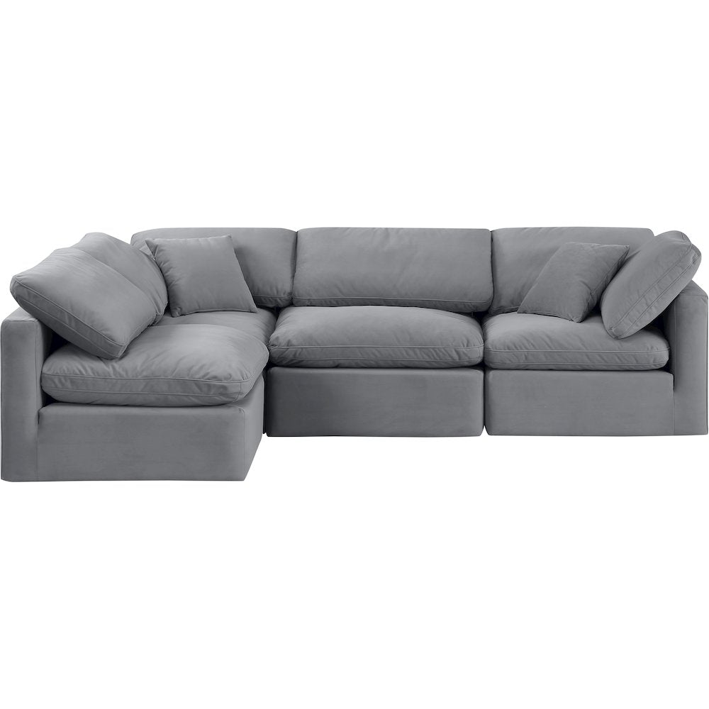 Indulge Grey Velvet Modular Sectional