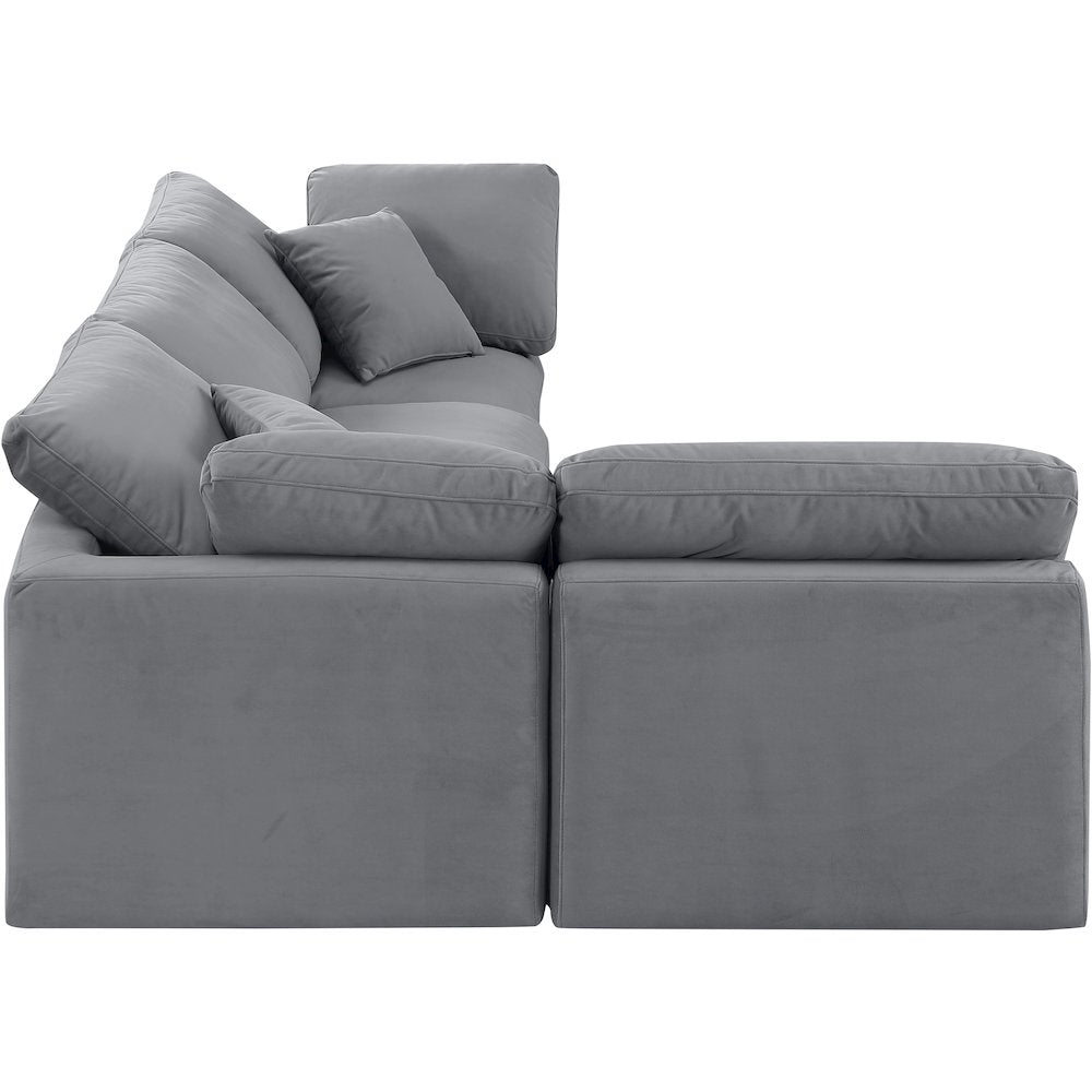Indulge Grey Velvet Modular Sectional