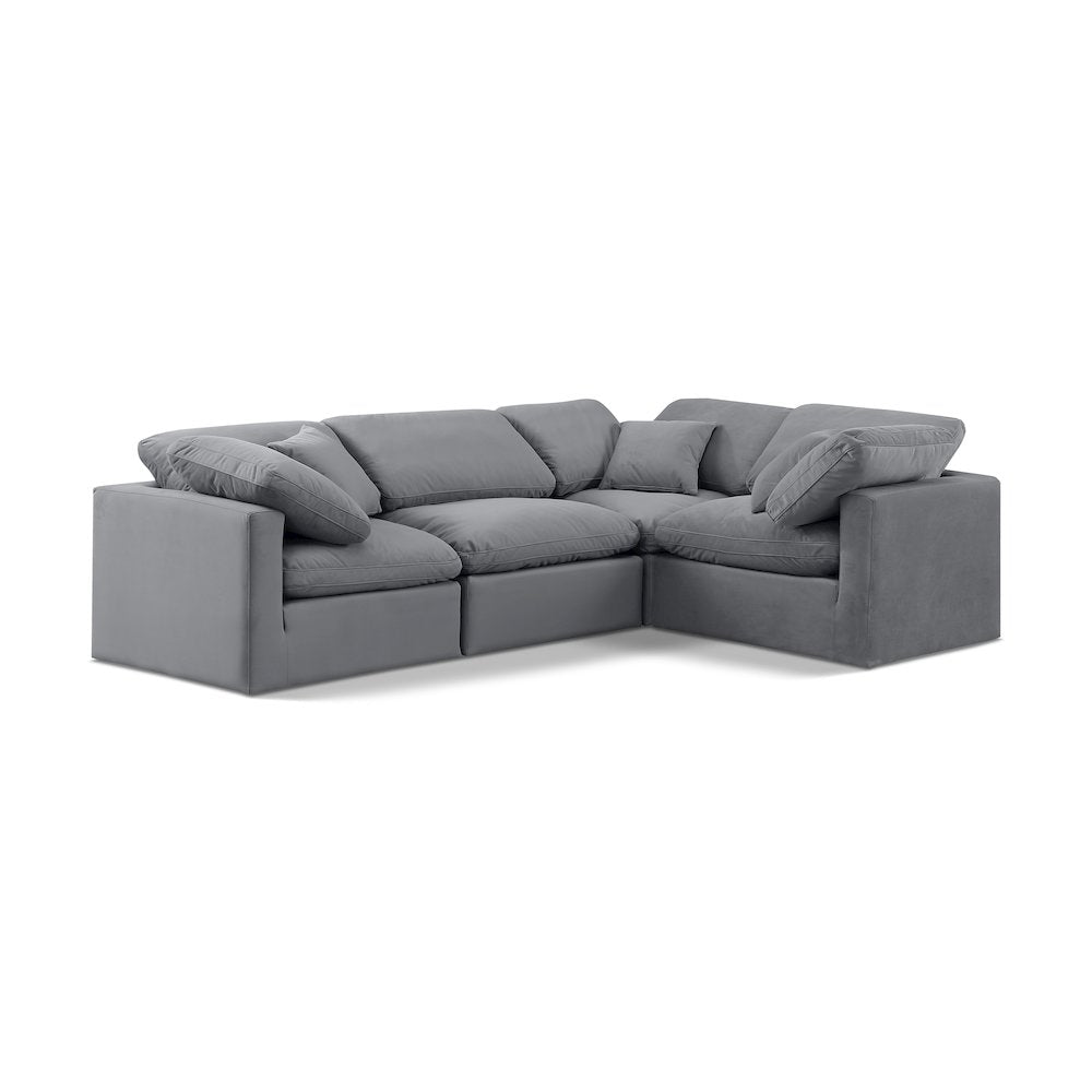 Indulge Grey Velvet Modular Sectional