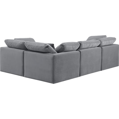 Indulge Grey Velvet Modular Sectional