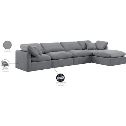 Indulge Grey Velvet Modular Sectional