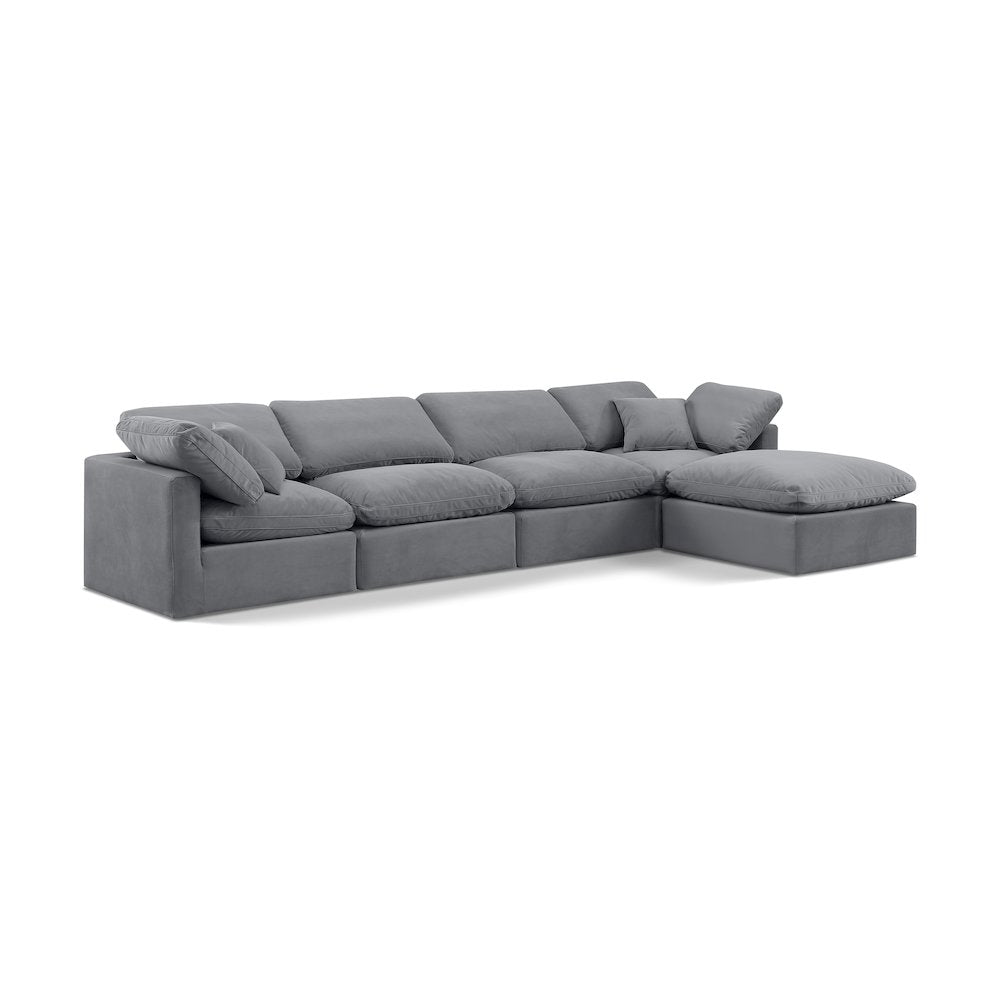 Indulge Grey Velvet Modular Sectional