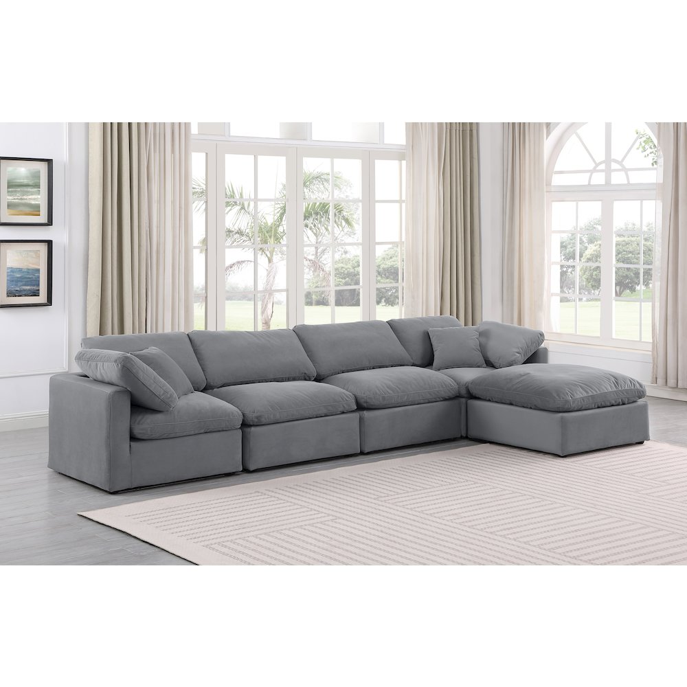 Indulge Grey Velvet Modular Sectional