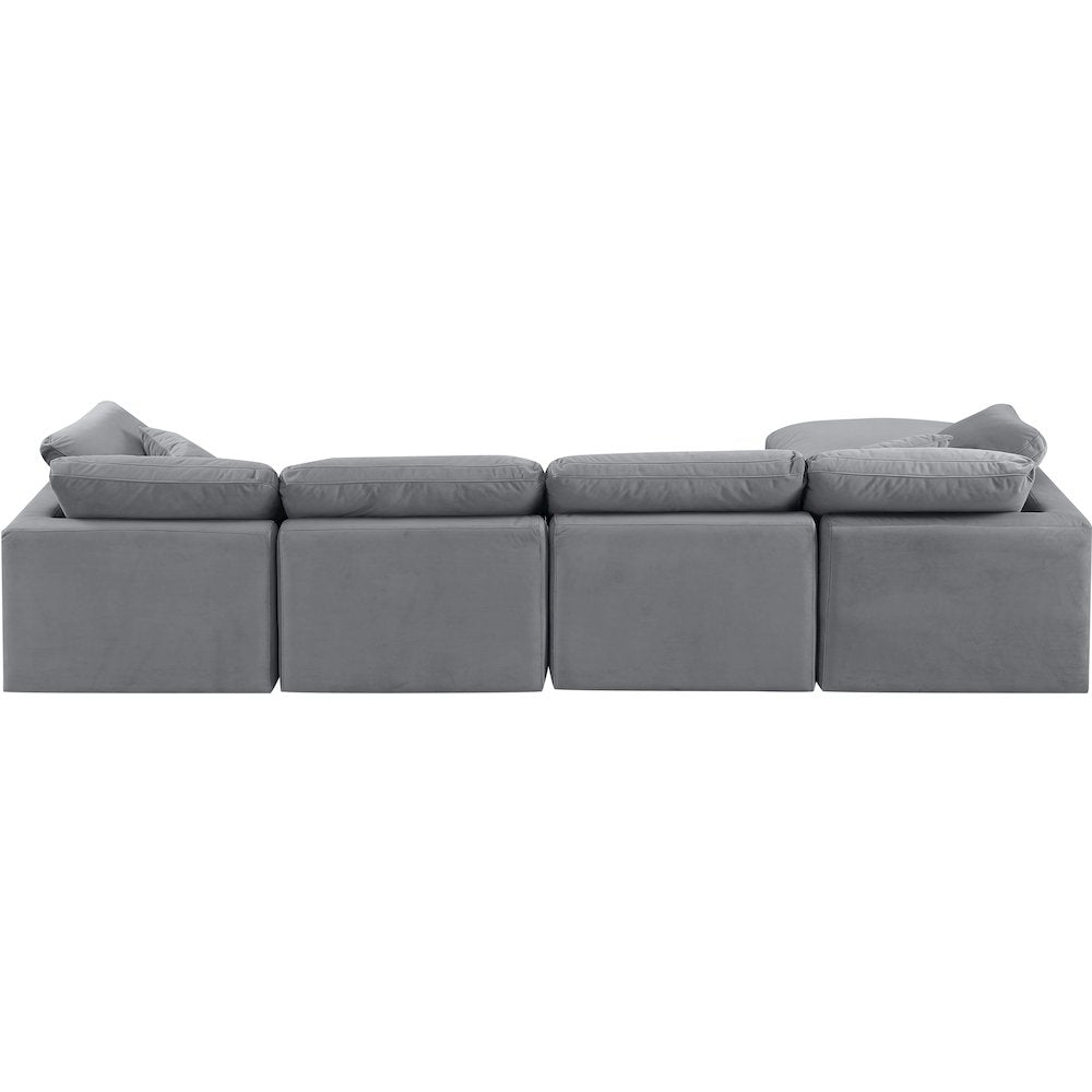 Indulge Grey Velvet Modular Sectional