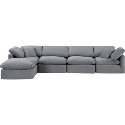 Indulge Grey Velvet Modular Sectional
