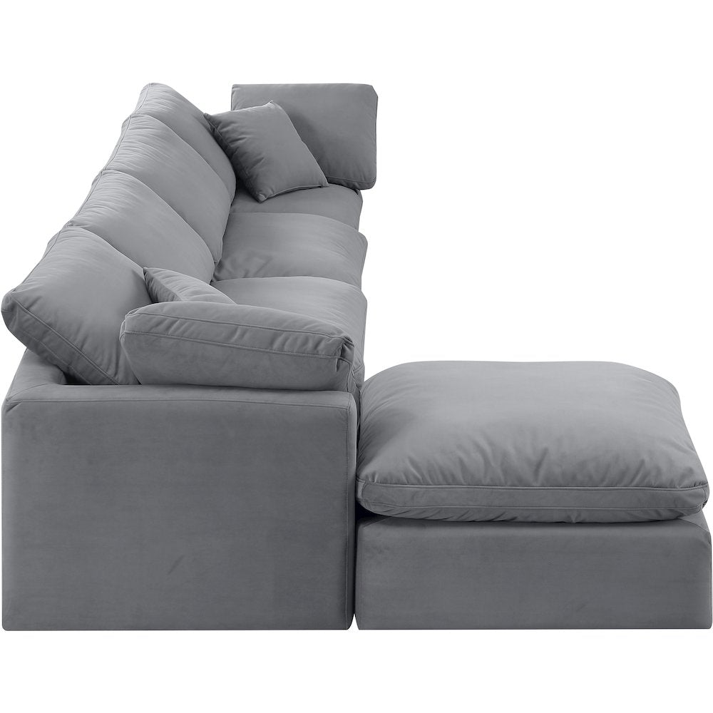 Indulge Grey Velvet Modular Sectional