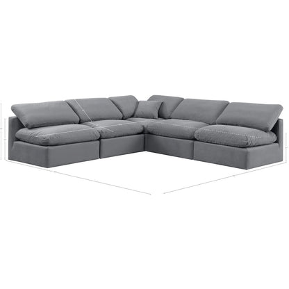 Indulge Grey Velvet Modular Sectional