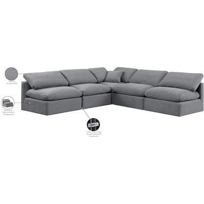 Indulge Grey Velvet Modular Sectional