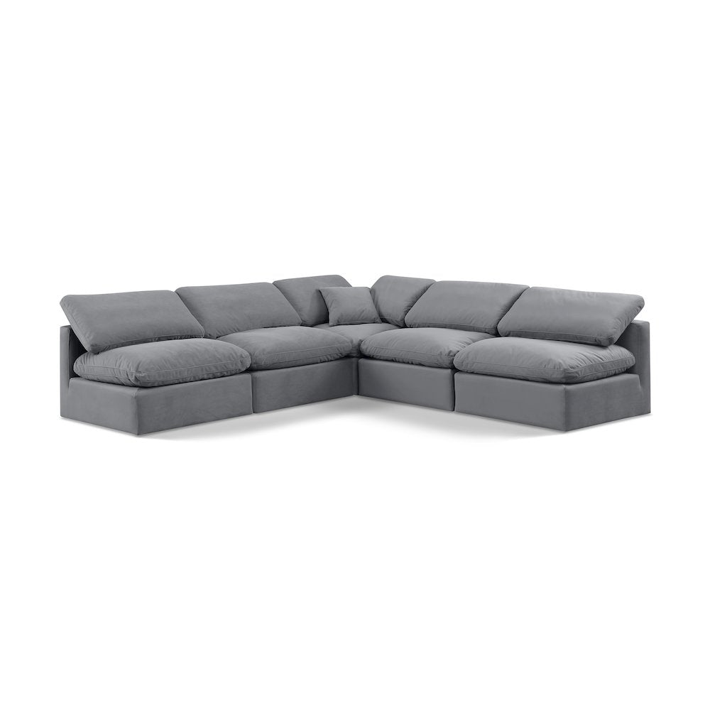 Indulge Grey Velvet Modular Sectional