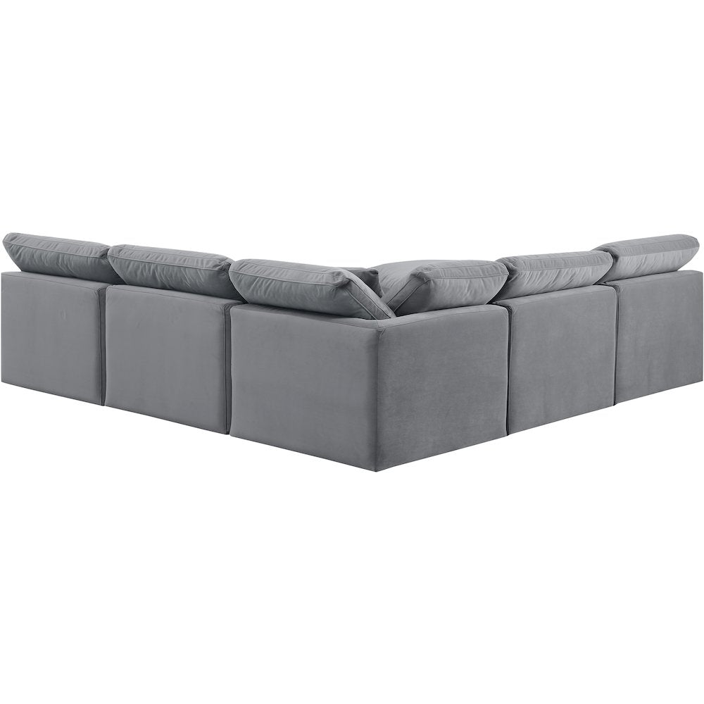 Indulge Grey Velvet Modular Sectional