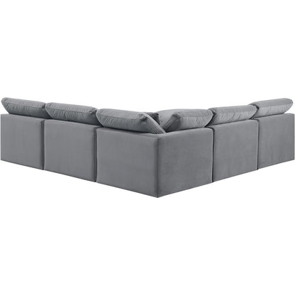 Indulge Grey Velvet Modular Sectional