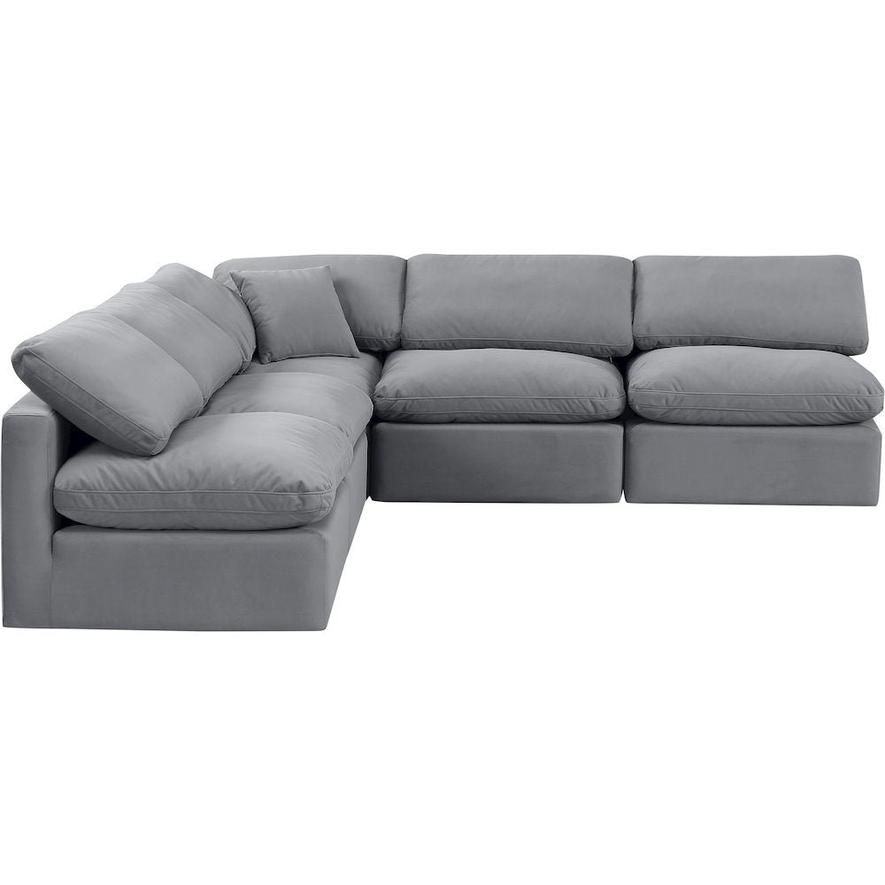 Indulge Grey Velvet Modular Sectional