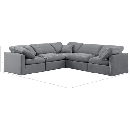 Indulge Grey Velvet Modular Sectional