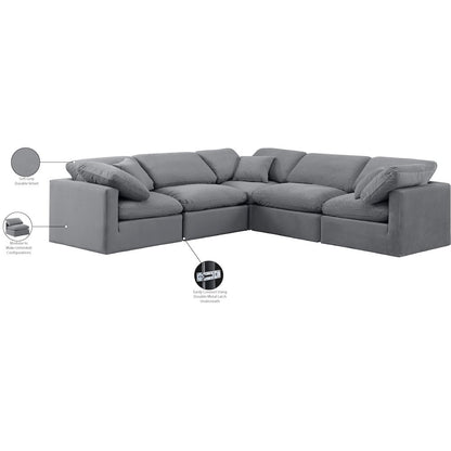 Indulge Grey Velvet Modular Sectional