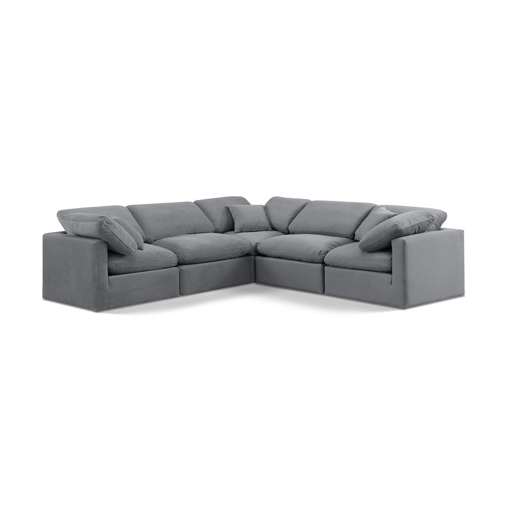 Indulge Grey Velvet Modular Sectional
